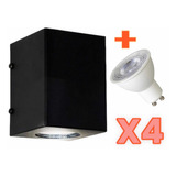 Difusor Luz Unidireccional Aplique X4u + 4 Lámparas Led Gu10