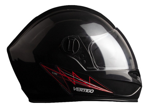 Casco Moto Integral Vertigo V32 Linea Negro Brillo Rpm925