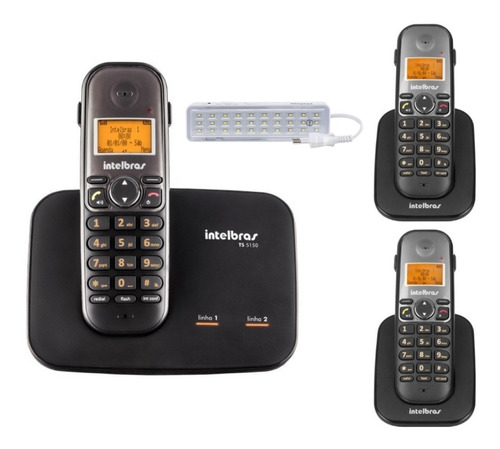 Aparelho Telefone 2 Linhas Ts 5150 E 2 Ramal Bina Intelbras