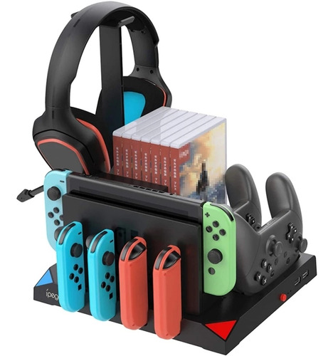 Cargador Base Soporte Vertical Porta Juegos Nintendo Switch 