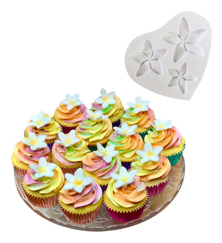 Molde De Silicone Biscuit Confeitaria Flores Folhas - Top