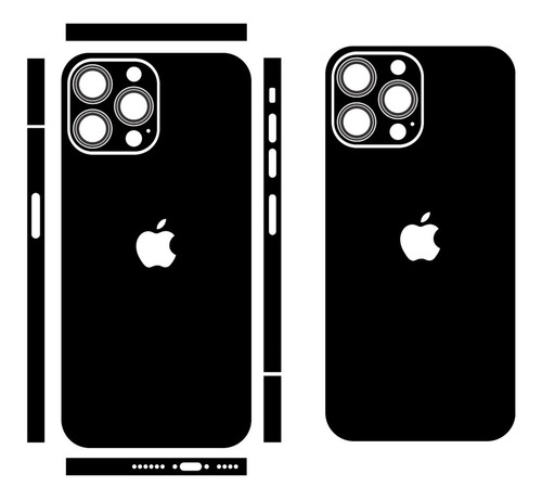 Skin iPhone 13 Pro Max Decorativo Tipo Negro Mate 2pzs