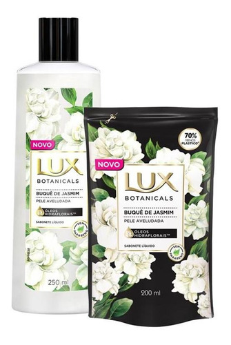 Kit Sabonete Líquido Lux Buquê De Jasmim 250ml + Refil 200ml