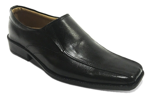 Zapato Cuero Mocasín Elegante Formal Caballero Hombre Negro