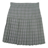 Falda Escolar Tableada Gris Cuadros Uniforme Tallas 12,14,16