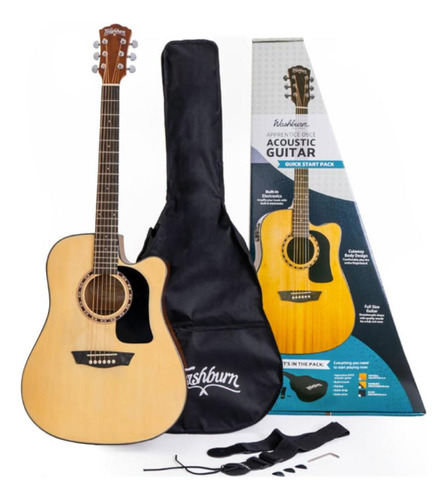 Pack Guitarra Electroacustica Washburn D5ce-pack Natural