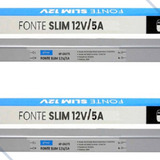 Fonte Slim Perfil Driver 12v 5a Fita Led 60w Bivolt Knup