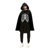 Disfraz Clasico Esqueleto Calaca Halloween Poncho Adulto