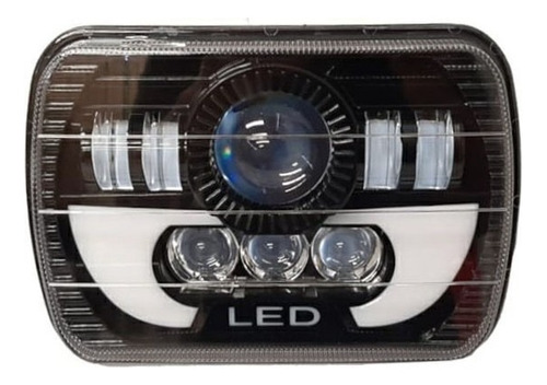 Faro Led Alfa Cuadrado 7 P 4 Leds 2 Lunas Y Luz De Día 9/12v