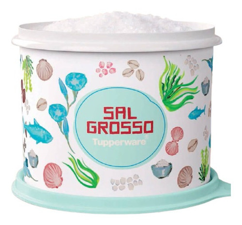 Tupper Caixa Sal Grosso 1 Kg Linha Floral Tupperware