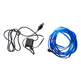 Hilo Tira Luz Neon Led Color Azul Conector Usb 12v  3 Mts