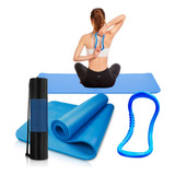 Pack Yoga Pilates Mat Nbr + Aro Soft Elongacion Flexibilidad
