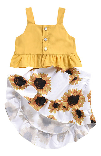 Vestido De Bebé R Para Niñas Con El Pecho Abierto, Amarillo