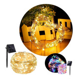 Guirnalda 100 Luces Exterior Solar Tira Led Navideñas 12m