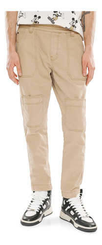 Jeans Carrot Loose Pull On C&a De Hombre