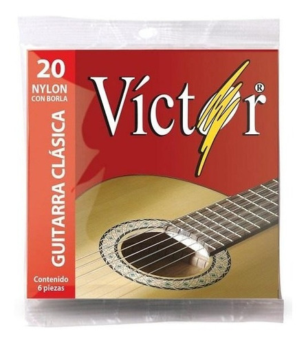 Cuerdas Para Guitarra Acústica, Clásica Victor Nylon C Borla