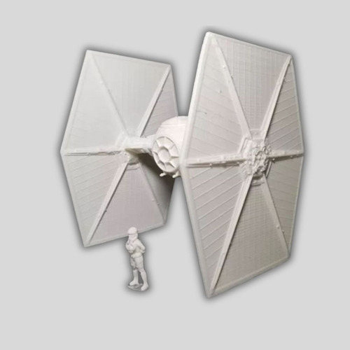 Nave Tie Fighter Color Blanco, 20cm De Alto