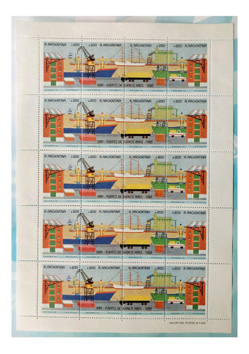 1990. Plancha Serie Gj 2476-79 Puerto Buenos Aires Mint