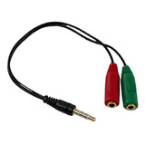 Cable Mini Plug 3.5 Mm 4 Contacto A 2 Hembra Audio X 2u Htec