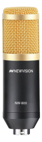 Micrófono Newvision Nw-800 Condensador Cardioide Color Negro/dorado