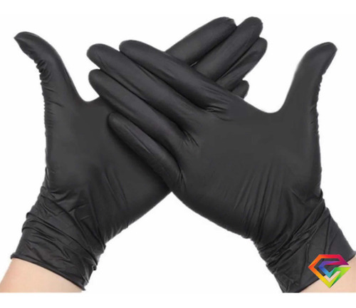 Guantes De Nitrilo Caja De 100 Unidades Envío Gratis Negro