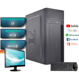 Cpu Pc Computador Completo Intel I3 4gb + Kit Teclado Mouse