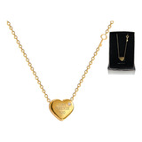 Collar Corazón Llave Love Forever 520 Baño Oro 18k + Estuche