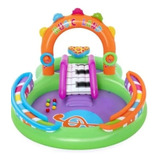 Piscina Inflable Infantil Con Tobogan Pelotas 297x193x13