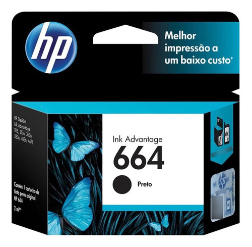 Cartucho Hp 664 Negro Original P/ 1115 2135 3635