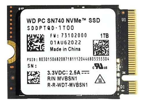 Ssd Western Digital Wd Sn740 1tb M.2 2230 Pci-e 4.0 X4 Nvme Steam Deck Surface Alienware