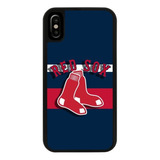 Funda Uso Rudo Tpu Para iPhone Red Sox Boston Azul Mlb Beisb