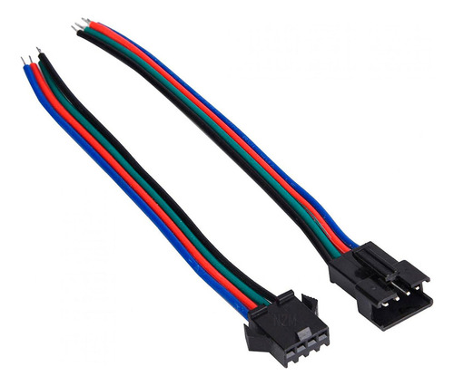 Conector Jst 4 Pin Macho Hembra Tiras Pixel Led Color Negro