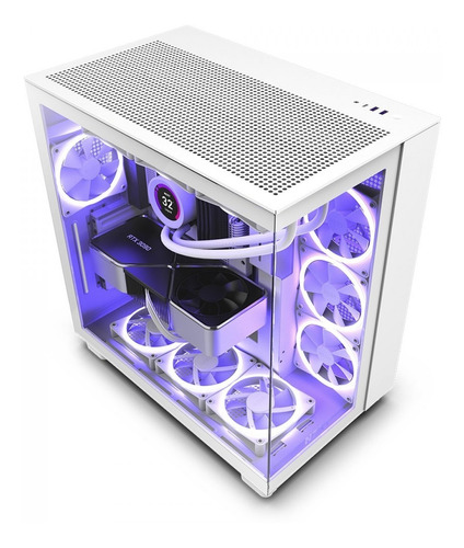 Gabinete Gamer Nzxt H9 Flow Branco Vidro Temperado Mid Tower