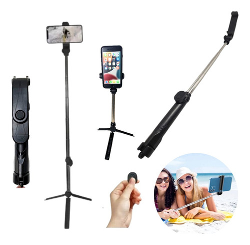  Bastão Pau Selfie E Tripé Para Celular C/controle Bluetooth