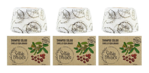 Sentida Botánica Kit X3 Shampoo Solido Natural Vegano Pelo