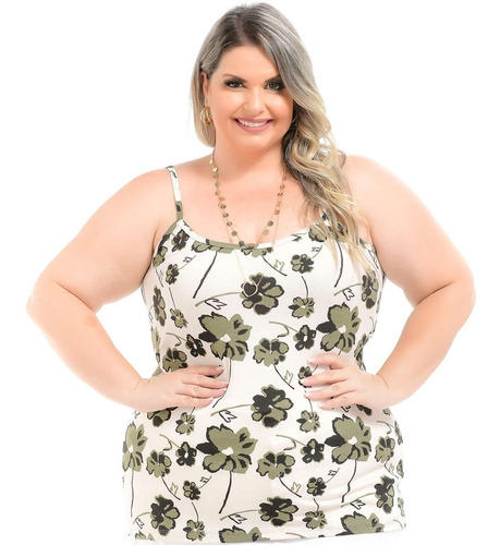 Kit 5 Regatas Plus Size De Alcinha - Estampada - Atacado