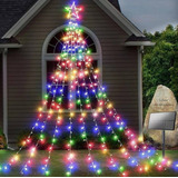 Luz Cascada Tipo Árbol Navideño Solar Guirnalda 2.5 Mt+cont