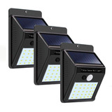 Lámpara Solar De Exterior 30 Leds Sensor De Movimiento 3 Pzs