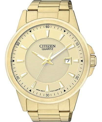 Relógio Citizen Masculino Bi1012-55p / Tz20331g Cor Da Correia Dourado Cor Do Bisel Dourado Cor Do Fundo Dourado