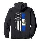 Sudadera Con Capucha De La Bandera Americana Salvadorena - S