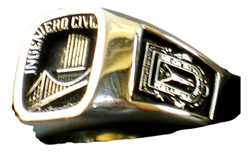 Anillo De Graduación Ingeniero Civil Plata  Varias Escuelas