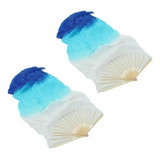 1.8m Long Belly Dance Bamboo Fan Veil 2 Pieces, Gradient