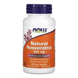 Now Foods Dietético Resveratrol Natural 200mg 60caps Vegano Sin Sabor