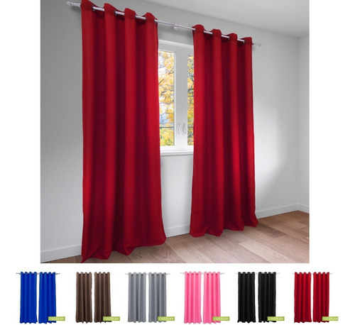 Cortina Oxford Para Sala E Quarto Diversas Cores 3,00x1,70 M Cor Vinho