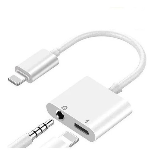 Adaptador Duplo P2 Fone Carregador Compatível Para iPhone