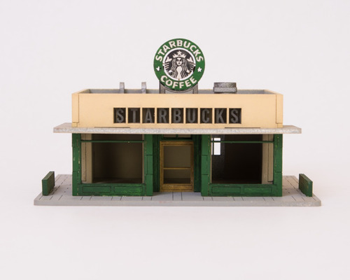 Diorama Mdf Loja Starbucks Kit - Escala 20mm