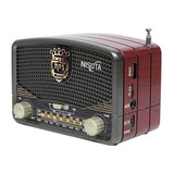 Parlante Vintage Radio Am/fm Usb Bluetooth Sd Mp3 Rv16 Negra