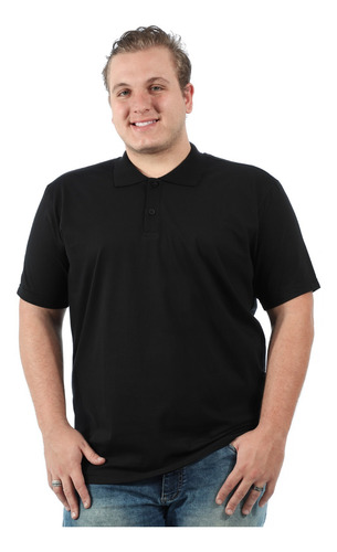 Kit 4 Camisas Polo Plus Size Masculina Lisa Básica Coloridas