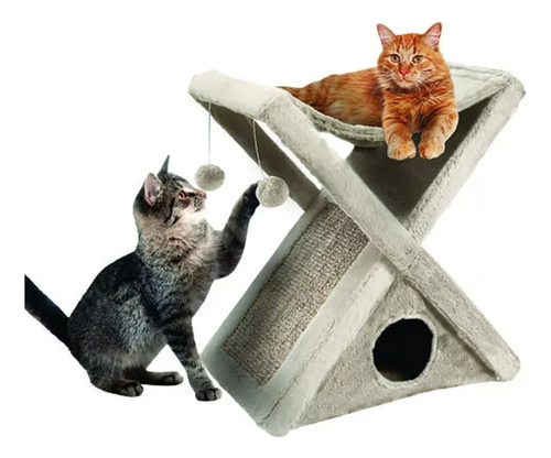 Casa Interactiva Para Gatos Arlee Home Plegable Con Juegos