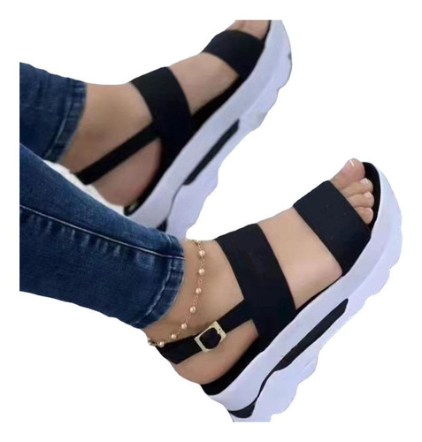 Sandalias Ligeras Cuña Mujer, Zapatos Plataforma Con Tacones